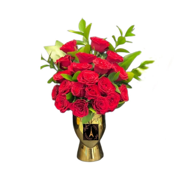 Red Rose Flowers in Vase