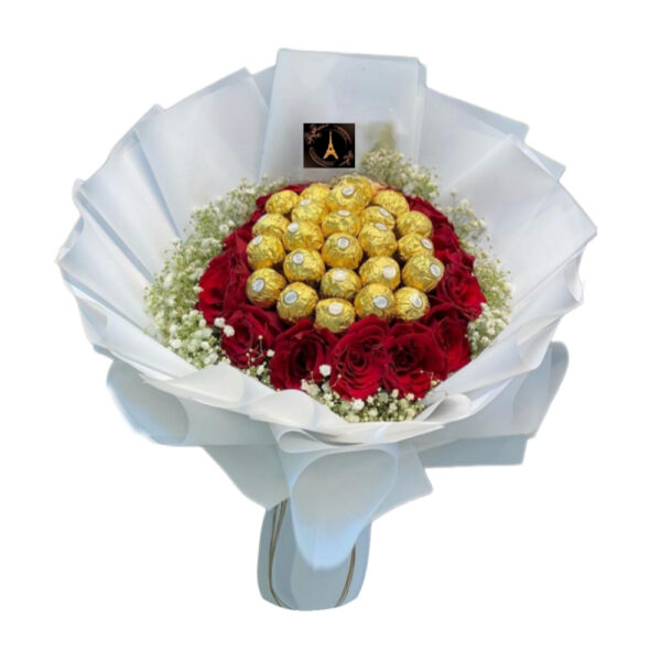 Red Rose and Ferrero Rocher Chocolates Gifts