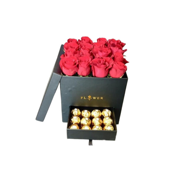 Red Beauty Flowers and Rocher Chocolate Gifts