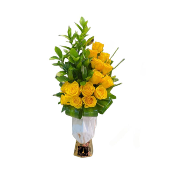 Yellow Rose Flowers in vase